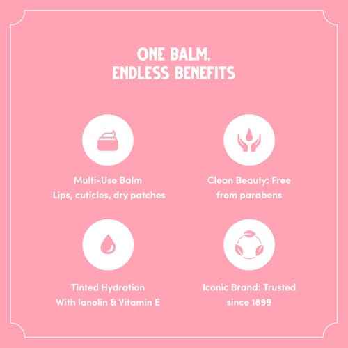 Vermont's Original Bag Balm Moisturizing Lip Balm with Vitamin E | Pack of 4 0.3oz Tubes (4 Pack, Hint of Pink)