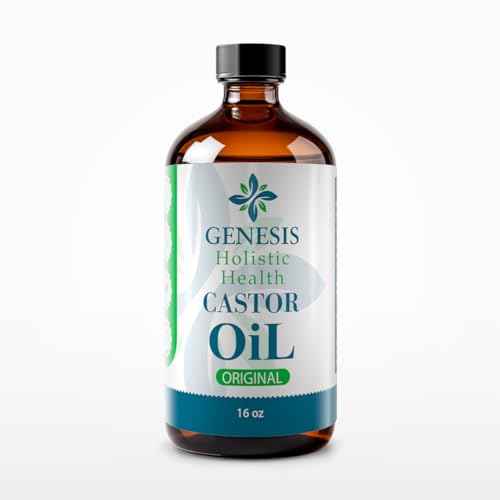 Genesis Holistic Health Organic Castor Oil ? 100% Pure, Cold Pressed, Hexane Free ? Nourishing Hair & Skin Oil ? Eyelash & Eyebrow Growth, Deep Moisturizer ? 16 oz Glass Bottle