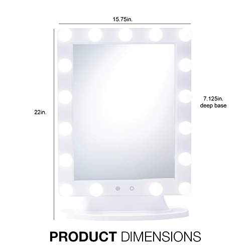 Extra Large Lighted Hollywood Makeup Vanity Mirror, LED Bulb Lights