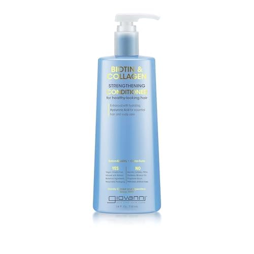 GIOVANNI Biotin & Collagen Conditioner - Strengthening Conditioner, Vegan, Cruelty-Free, Infused with Natural Botanical Ingredients, Salon-Quality, Color-Safe, For Healthy-Looking Hair - 24 Oz