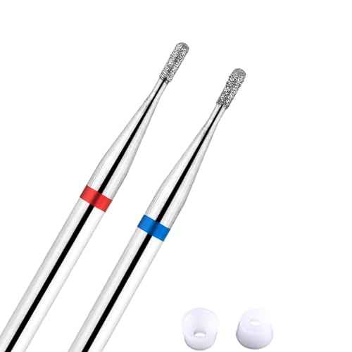 Acycoin2A 2pcs Round Tapered Cuticle Clean Nail Drill Bit (I)