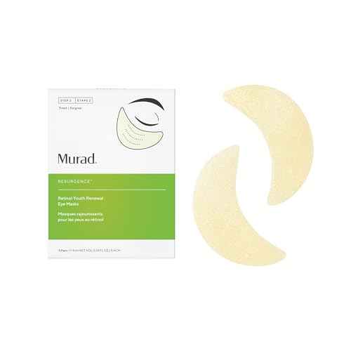 Murad Retinol Youth Renewal Eye Masks ? No-Slip Full Absorption Bio-Cellulose Under Eye Patches with Retinol, Blue Agave, & Passionfruit for Lines, Wrinkles, Puffiness