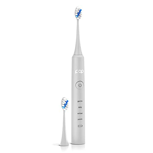 Pop Sonic Pro 2.0 Electric Toothbrush (White) Rechargeable Sonic Toothbrush with 45,000 Vibrations Per Minute & 4 Cleaning Modes for Adults & Kids with Long Lasting Dupont Nylon Bristles