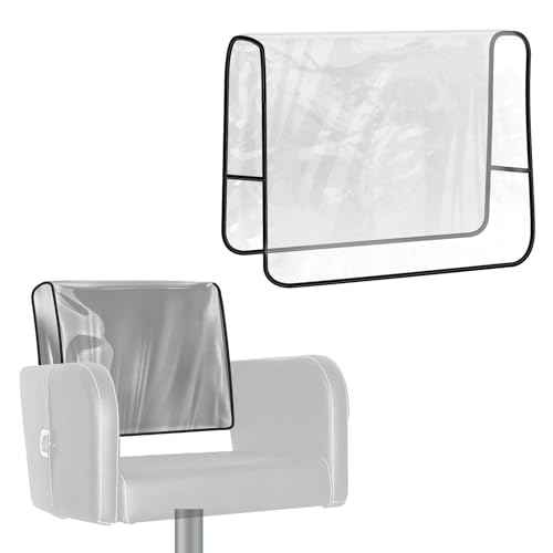 Salon Chair Cover - 20"x 15"x 4.5"Seat Covers Black,Salon Chair Covers Protectors,Square Salon Chair Covers Protectors fits Most Salon Chairs,Reinforced Precision Stitched Clear Covers (1)