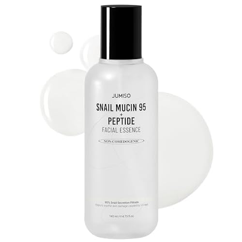 JUMISO Snail Mucin 95 Peptide Essence - Korean Face Toner with 5-Peptide Complex - Acne Sun Damage Repair Non-Comedogenic Texture Improvement Fragrance Free Cruelty Free All Skin Types 4.73 fl.oz.