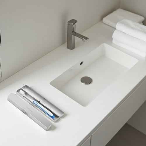 Toothbrush Travel Case Aluminum, Manual Tooth Brush Holder for Traveling, Portable Toothbrush Container for Bathroom, Camping, Business Trip, School (Silver)