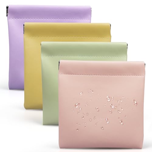 4.72¡Èx4.72¡È Small Pouches for Purse, 4PCS Cute Snap Closure Storages, Mini Organizer for Inside Large Makeup Bag, Organize Cosmetic, Lipstick, Jewelry, Card, Coins in Women's Handbag/Travel