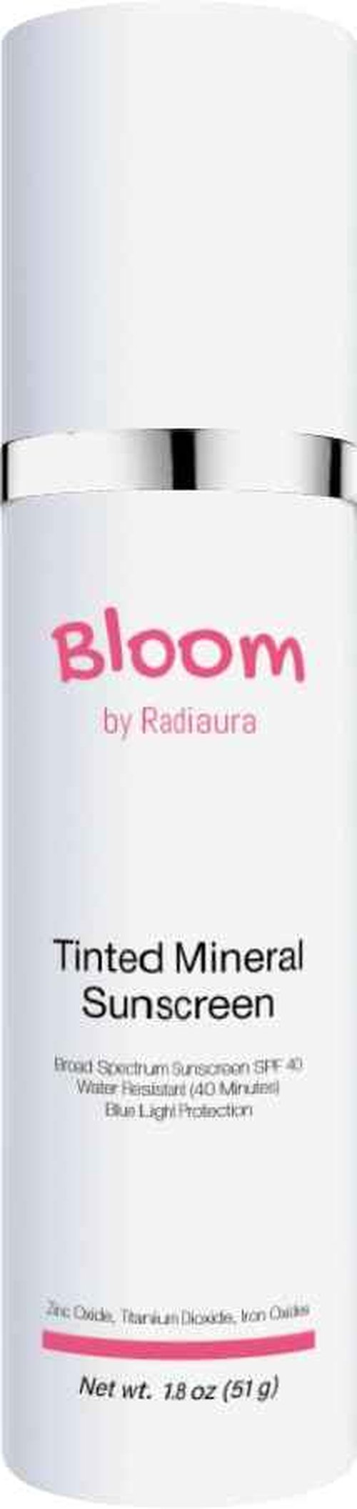 Bloom by Radiaura Tinted Mineral Sunscreen, SPF 40, Water Resistant, Blue Light Protection, 1.8 oz