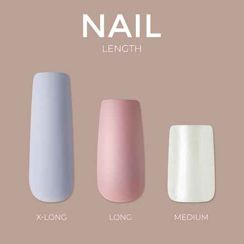 KISS Gel Fantasy, Press On Nails, Nail glue included, 'No Regrets', Light Pink, Medium Size, Almond Shape, Includes 28 Nails, 2g Glue, 1 Manicure Stick, 1 Mini file