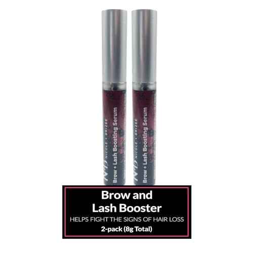 Nicole + Brizee Brow & Lash Serum ? Natural Formula with Biotin, Squalene, Ubiquinone, Wheat & Soy Amino Acids, Provitamin B5 ? Supports Thicker, Fuller Lashes and Brows ? Made in The USA - 2 Pack