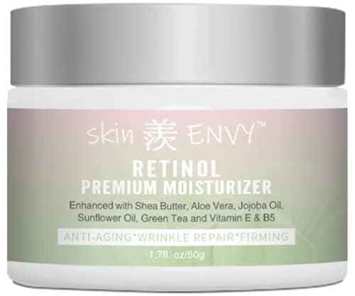 Skin ENVY Retinol Anti-Aging Cream – With Hyaluronic Acid, Shea Butter, Vitamin E & Green Tea | Hydrating, Nourishing & Wrinkle-Reducing | 20% of Profits Donated to USA Children’s Charities | 1.7oz