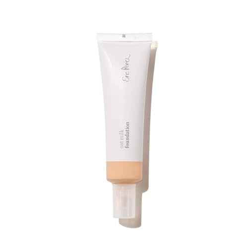 Ere Perez - Natural Oat Milk Liquid Foundation | Breathable, Buildable, Med-Full Coverage | Peach Extract, Vitamin E | Vegan, Cruelty-Free, Clean Beauty (Malt | light neutral, 1fl oz | 30mL)