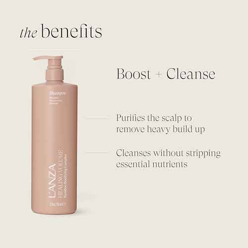L'ANZA Healing Volume Hair Thickening Shampoo Volumizing Shampoo, Boosts Body, Lightweight Cleanse, Adds Fullness, Color Safe, Anti-Frizz Anti-Humidity Strengthening Care, Sulfate Free