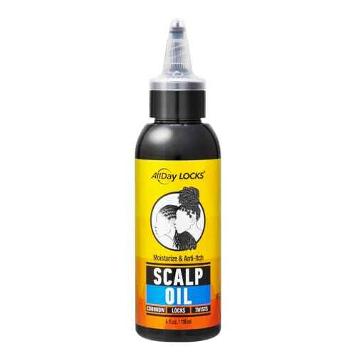 AllDay Locks Scalp Oil (4 oz) | Soothing, Nourishing Conditioner for Dry, Itchy Scalp | Sunflower, Lavender, Tea Tree Oil | Relieve Soreness & Tension in Braids, Locks, Twists, Cornrows | 4 oz