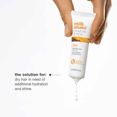 milk_shake Moisture & More Hydrating Lotion Vials - Intense Weekly Hydration Treatment for Dry, Dehydrated Hair | Restores Shine and Moisture | Tropical Scent