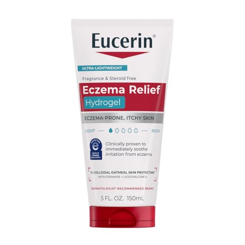 Eucerin Eczema Relief Hydrogel for Dry, Itchy, Eczema-Prone Skin, Fragrance Free and Steroid Free Body Moisturizer for Dry Skin, 5 Fl Oz Tube