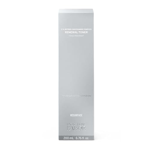 DOCTOR BABOR Renewal Toner, Smoothing & Refining Toner, Rejuvenated Complexion with Retinol & Niacinamides, Even Skin Tone and Texture, 6.76oz