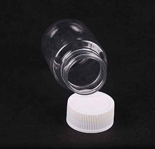 12 PCS 100 ML 3.3 OZ Plastic Clear Bottles Empty Container with White Screw Cap Solid Powder Case Refillable Storage Holder Sample Jar for Dispense Different Items