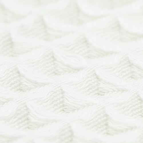 100% Organic Cotton Hair Drying Waffle Towel Wrap for Women | Absorbent & Quick Dry Head Turban for Wet Hair in Shower Sauna Spa, Extra Large for Long Straight Curly Plopping Button (White, 2 PACK)