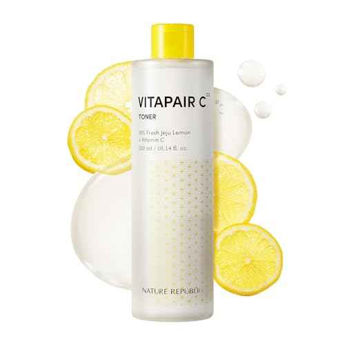 Nature Republic Vitapair C Glow Facial Toner - Vitamin Toners for Face, Hydrating Skin Care for Women, Niacinamide Korean Skincare, Clean Clear Moisturizing, Gentle Natural Beauty, 300ml / 10.15 fl oz