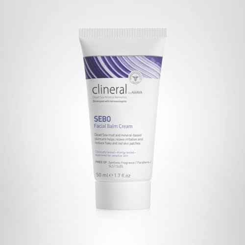 AHAVA Clineral Sebo Facial Balm Cream - Rich balm reduces facial irritation & redness, softens dry & sensitive skin, enriched with Osmoter, Dead Sea Mud, Aloe Vera, Hippophae & Bergamot Oil, 1.7 Fl.Oz