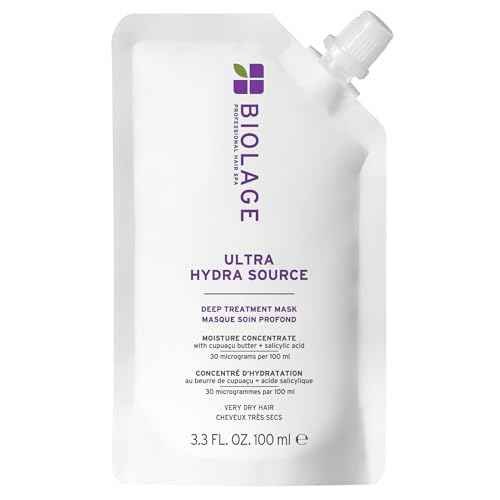 Biolage Ultra Hydra Source Deep Treatment Mask - Intense Hydration, For Very Dry Hair, with Micro-dosed with Cupua?u Butter & Salicylic Acid, Vegan & Paraben-Free