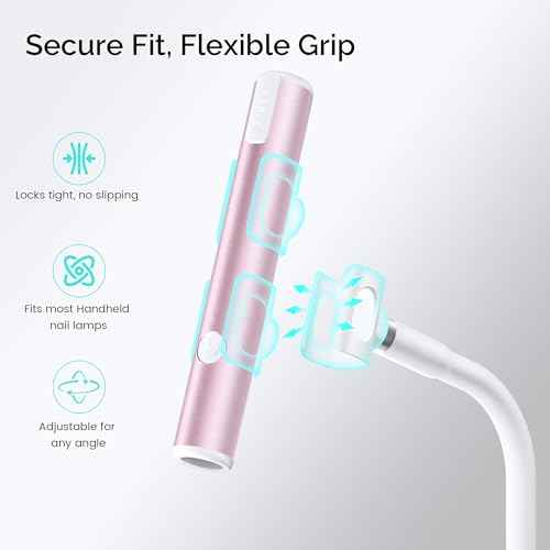 L'UGX Magnetic Handheld uv Light for Gel Nails Stand ? 360¡Æ Rotating Iron Base Holder, Strong Magnetic Mount for Gel Nail Dryer Pen,Detachable Support for Manicure Table or Salon Use