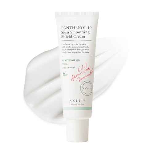 AXIS-Y Panthenol 10 Skin Smoothing Shield Cream - Daily Facial Moisturizer Barrier Cream for Long Lasting Hydration & Soothing - Vegan Korean Skin Care Face Lotion - 1.69 fl. oz.