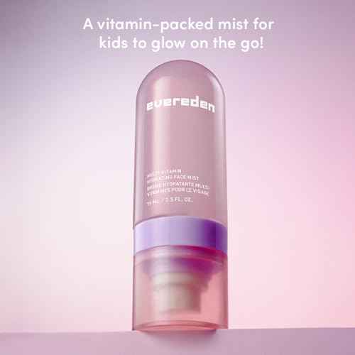 Evereden Kids Multi-Vitamin Hydrating Face Mist | Nourishing Face Spray, Preppy Skincare Essential for Ages 6+ | Clean Formula Safe for Sensitive Skin | Multi-Vitamin Complex, Peach & Mango Juice