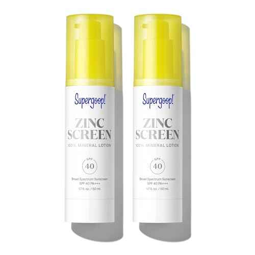 Supergoop! Zincscreen - 1.7 fl oz, Pack of 2 - SPF 40 PA+++ Mineral Face Lotion & Broad Spectrum Sunscreen - Lightweight, Blendable Formula with Pink Hue
