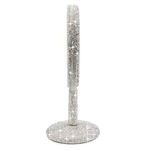 Bling Rhinestone Portable Magnified Double Sided Swivel Makeup Vanity Mirror, 360¡ÆRotate Makeup Mirror Round Shaped Two-Sided Makeup Mirror (Silver)
