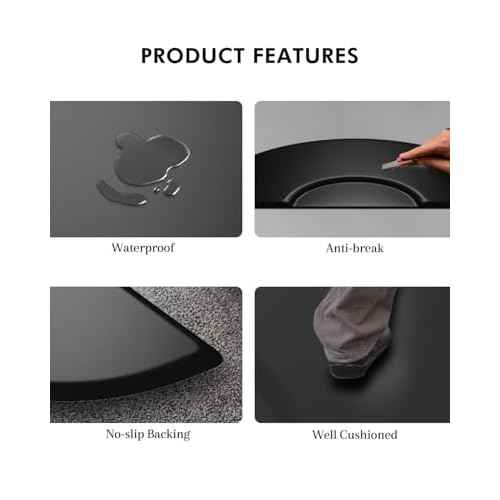 Artist hand 3 ft. x 5 ft. Barber Chair Mat Salon & Barber Shop Chair Anti-Fatigue Mats Comfort Salon Chair Mat,Semi Circle - 1/2 in. Thick,Black