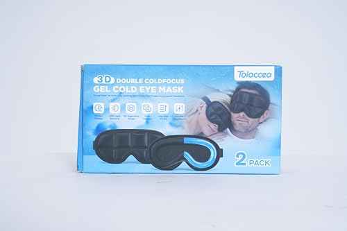 3D Cooling Sleep Mask with Double Coldfocus Gel - Frozen Cold Gel Eyes Mask with Contoured Blackout Hot & Cold Therapy for Women, Men Sleeping on Airplane Traveling for Migraine, Dry Puffy Eye,2 Packs