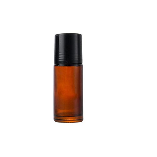 4 Pack 30ml/1 oz Amber Glass Roller Bottles Deodorant Roll On Bottles Travel Refillable DIY Deodorant Containers With Plastic Roller Ball For Fragrance Essential Oil Perfume