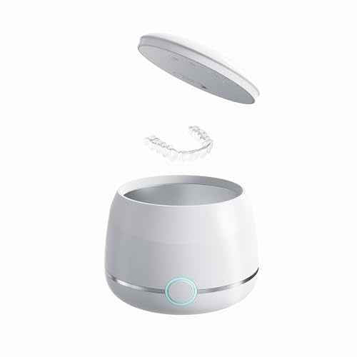 Ultrasonic Retainer Cleaner Machine Pro, Quickly Completes Denture Brushing and Bathing, Deep Cleaning, and Effectively Prevents Aligner Discoloration - White