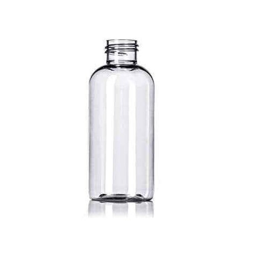 Set of 6 Reusable Plastic Bottles | 4oz Clear Boston Round Bottles with Twist Top Dispensing Caps | Open Yorker Caps for Oils, Aromatherapy, DIY Shampoo, Paint, Skin Care, Arts & Crafts