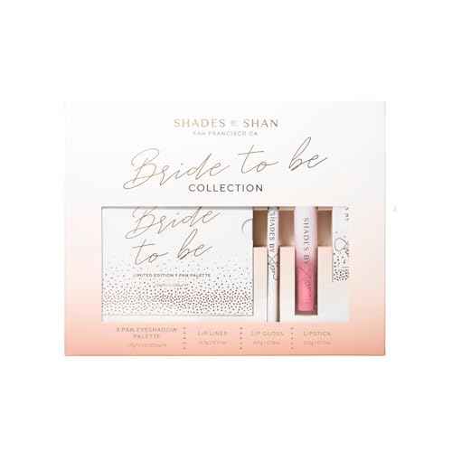 Shades by Shan ? The Bride to Be Set - Natural Glam Bridal Makeup Kit | Long-Lasting, Flawless Look for Brides ? Full Makeup Set with Eyeshadow, Lipliner & Lip Gloss