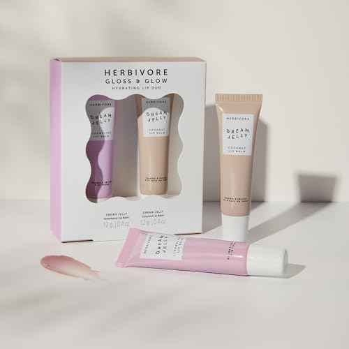 HERBIVORE Dream Jelly Multi-Oil Lip Balm for Hydration + Plumping with Linoleic Acid, Shea Butter, and Vegan Waxes - Plant-based, Vegan, Cruelty-Free