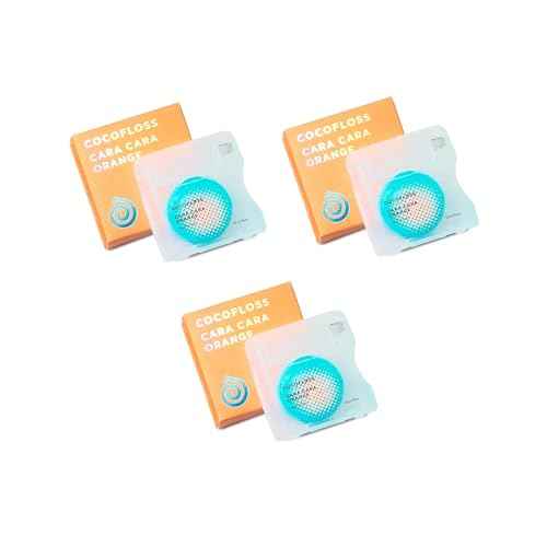 Cocofloss Woven Dental Floss, Dentist-Designed Oral Care, Orange Scent, Waxed, Expanding, Kid-Friendly String Floss with Coconut Oil, 3 Spools (33 yd Each)