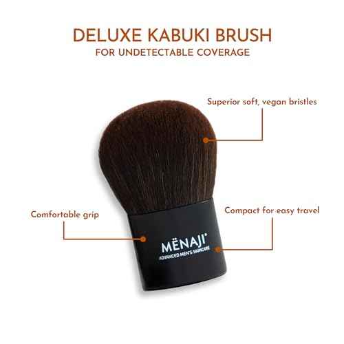 M?naji HDPV Anti-Shine Sunless Tan and Deluxe Kabuki Brush