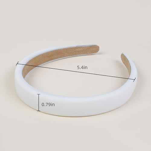 3PCS Headbands for Women & Girls - White Pearl Non-Slip Wide Padded Headbands - Cute & Vintage Women's Hair Accessories