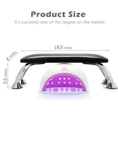 Nail Arm Rest Cushion, Big Nail Arm Rest for Nail Tech, Professional Nail Hand Rest Pillow Stand Manicure Hand Rest Spa Salon Foot Hand Arm Feet Leg Rest (Black)