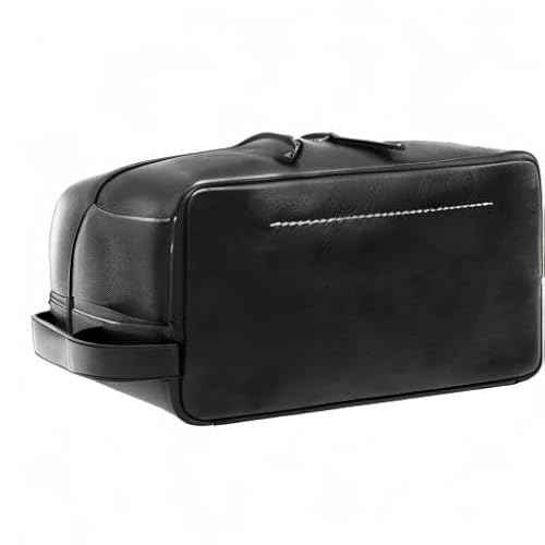 Fossil Leather Travel Toiletry Bag Shave Dopp Kit , Black (Model: MLG0779001)