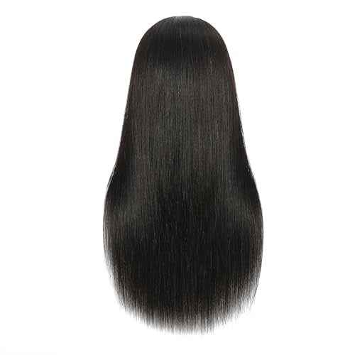 FUTAI Natural 28 Inch 100% Human Hair Mannequin Head with Table Clamp Stand for Hairdresser Practice Braiding Styling Manikin Cosmetology Doll Training Head Bleaching Dyeing Curling Cutting Display
