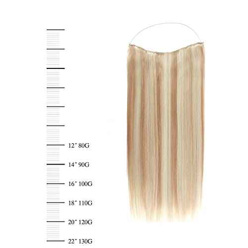 Sassina Wire Human Hair Extensions, 16 Inch 100 Grams Highlight Dark Dirty Blonde Mixed with Ash Blonde Remy Wire Hair Extensions Real Human Hair with Miracle Wire Straight Hairpiece
