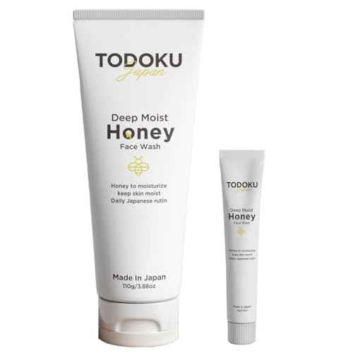 Deep Moist Honey Face Wash - 110g + 10g Travel Size & Rich Bubble Face Wash Whip Maker Soap Net (1, Black)