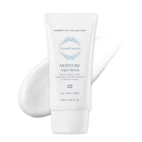 OxygenCeuticals Moisture Aqua Serum ? Deep Hydrating & Moisturizing Serum with Hyaluronic Acid & Jojoba Oil, Non-Irritating Formula suitable for Dry, Oily & Acne-Prone Skin. 1.69 fl.oz (50ml)