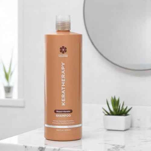 KERATHERAPY Keratin Infused KeratinFIXX Repair Shampoo, 33.8 fl. oz., 1000 ml - Repair Shampoo for Dry, Damaged or Frizzy Hair with Caviar Extract, Argan Oil & Kerabond Technology to Repair Breakage