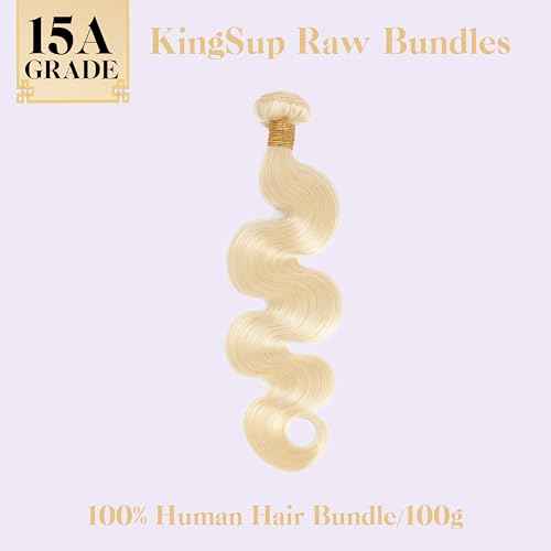 Blonde Body Wave Bundles Human Hair 30 Inch 15A 613 Blonde Bundles Human Hair,Sew In Quick Weave Body Wave Bundles 100% Real Human Hair Extensions Tangle Free Shedding Free Triple Lifespan 3X