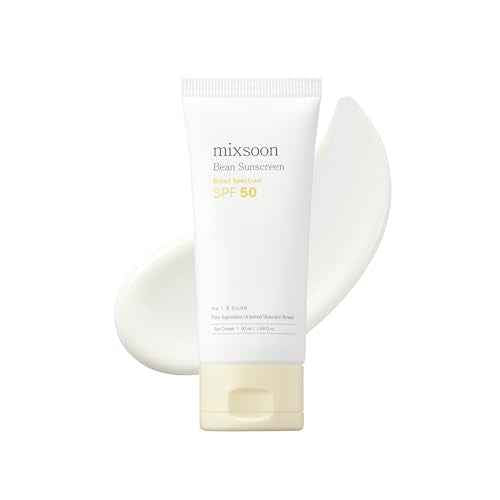 mixsoon Bean Sunscreen-Lightweight Airy Texture SPF 50 Face Sunscreen, No White Cast, Non-Sticky 50ml / 1.69 fl.oz. Korean Glass Skin Care